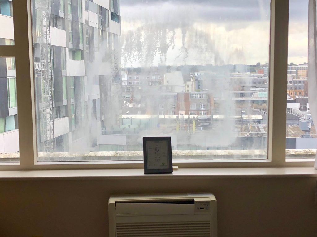 broken hotel window in West Molesey